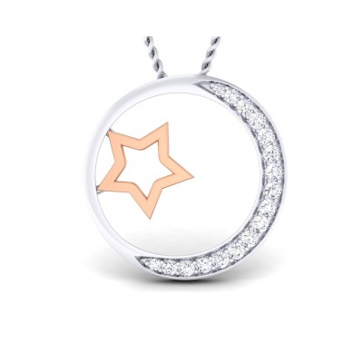 Marichi Diamond Pendant in Two tone 18k gold